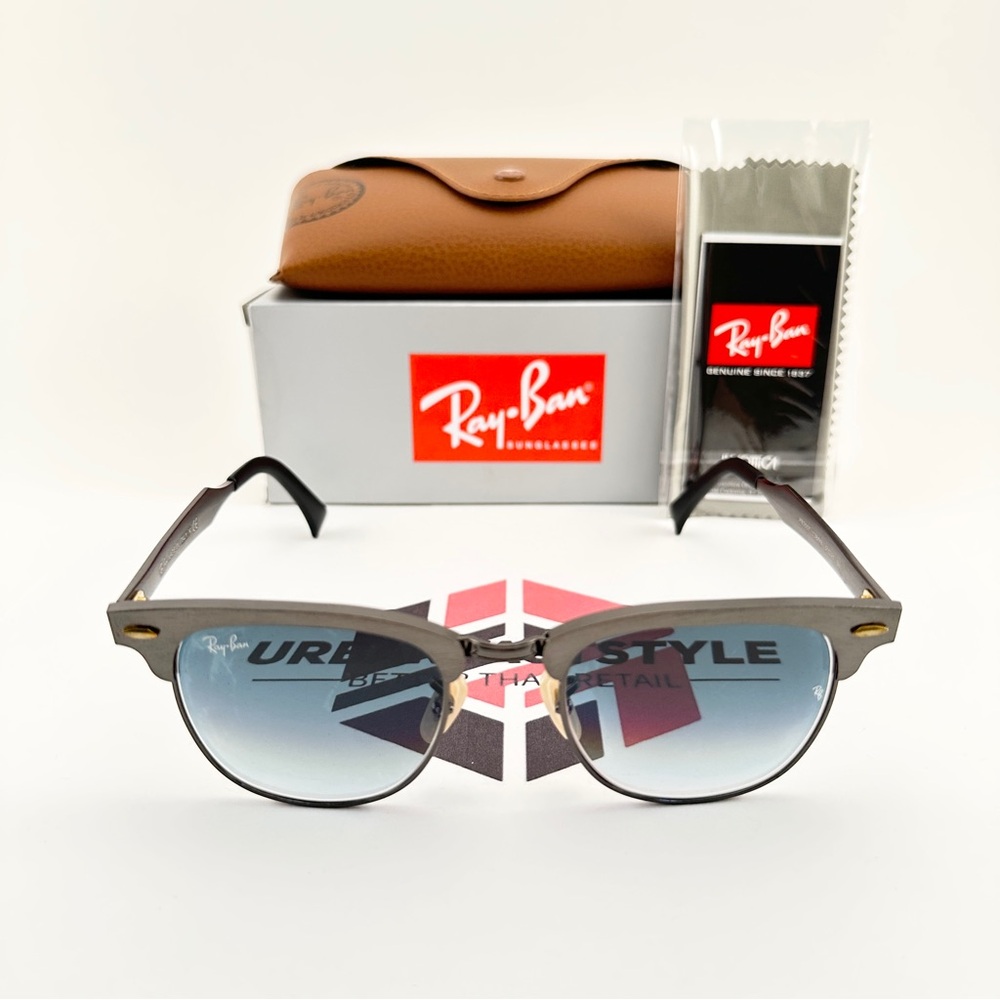 Custom Ray-Ban Clubmaster Aluminum RB3507 Sunglasses with Case - New